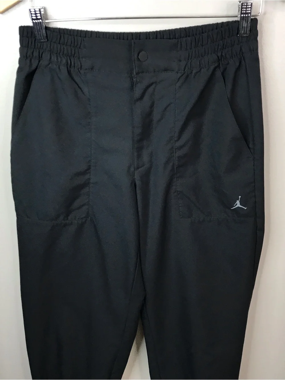 Jordan Black Elastic-Waist Jogger Pants with Jumpman Logo Sz Small